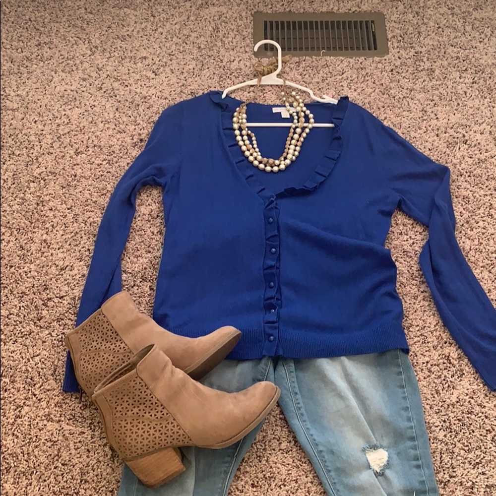 Blue cardigan